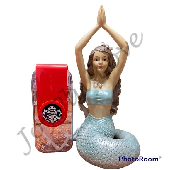 Starbucks Red Straw Cups Cute Star Sport Bottle 290 ml SWIRLING STRAW - Picture 1 of 1